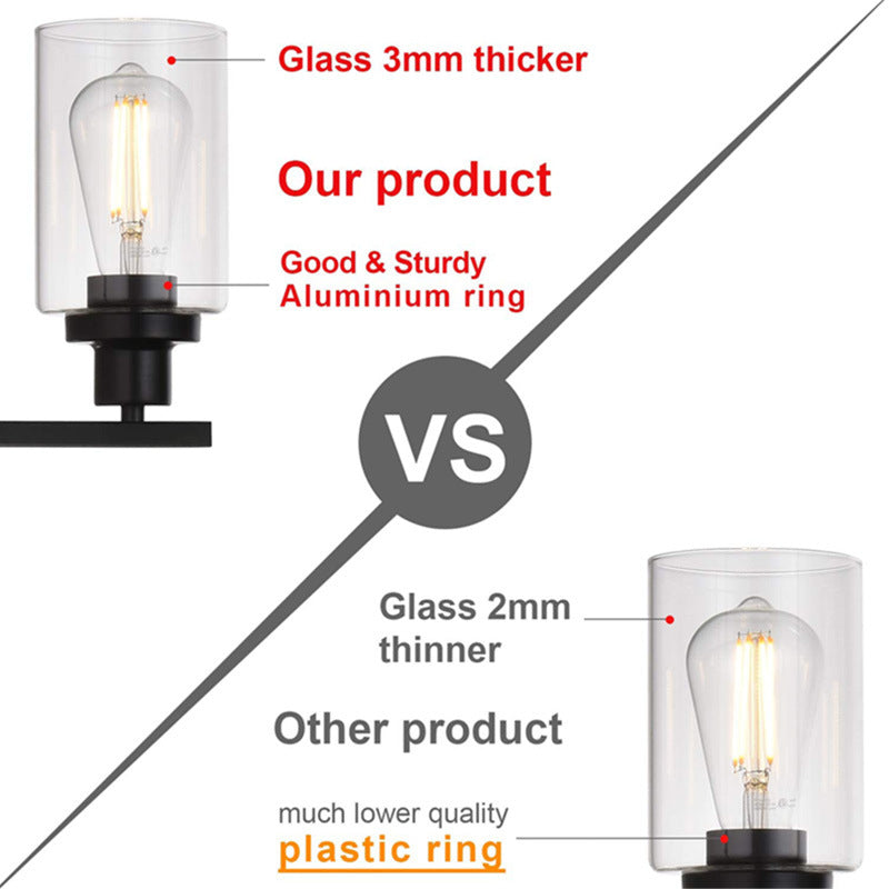 Cylindrical Vanity Wall Light Fixtures Retro Industrial Style Glass Vanity Light Clearhalo 'Vanity Lights' 'Wall Lights' Lighting' 2627479