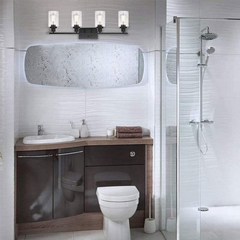 Cylindrical Vanity Wall Light Fixtures Retro Industrial Style Glass Vanity Light Clearhalo 'Vanity Lights' 'Wall Lights' Lighting' 2627481