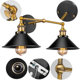 Conical Shade Vanity Wall Light Retro Industrial Style Metal 2 Light Vanity Light Clearhalo 'Vanity Lights' 'Wall Lights' Lighting' 2627488