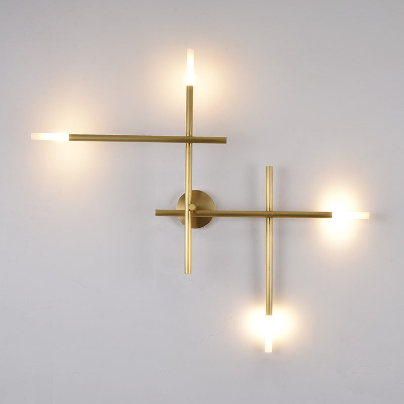 Modern Simplicity Wall Mounted Light Creative Crisscross in Gold Finish Sconce Light for Bedroom Clearhalo 'Wall Lamps & Sconces' 'Wall Lights' Lighting' 2627517