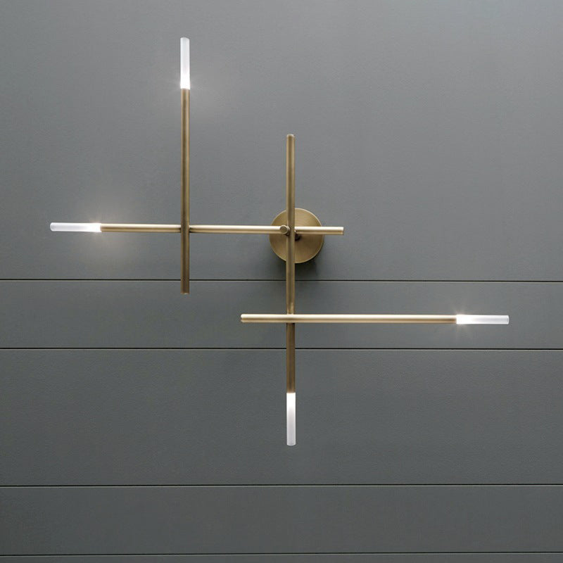 Modern Simplicity Wall Mounted Light Creative Crisscross in Gold Finish Sconce Light for Bedroom Clearhalo 'Wall Lamps & Sconces' 'Wall Lights' Lighting' 2627518