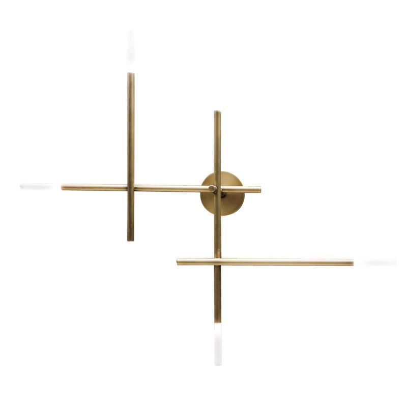 Modern Simplicity Wall Mounted Light Creative Crisscross in Gold Finish Sconce Light for Bedroom Gold Clearhalo 'Wall Lamps & Sconces' 'Wall Lights' Lighting' 2627521