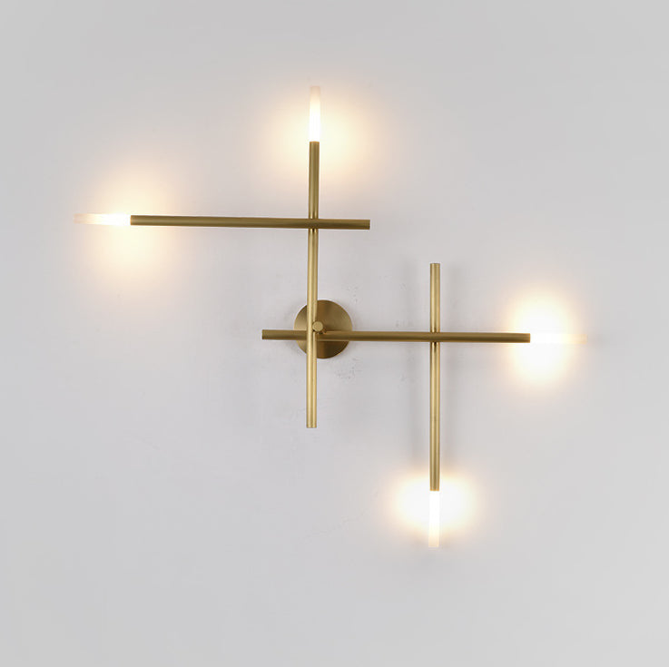 Modern Simplicity Wall Mounted Light Creative Crisscross in Gold Finish Sconce Light for Bedroom Clearhalo 'Wall Lamps & Sconces' 'Wall Lights' Lighting' 2627525