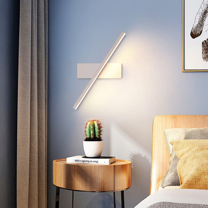 Regular Modern Sconce Light Fixture LED Metal Bedside Wall Lamps with Rotatable Head White Runner Clearhalo 'Wall Lamps & Sconces' 'Wall Lights' Lighting' 2627559