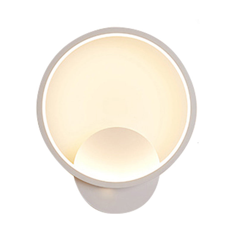 Ambient Lighting LED Wall Mount Lamp Nordic Line Wall Mount Lighting for Corridor Bedroom White Round Clearhalo 'Wall Lamps & Sconces' 'Wall Lights' Lighting' 2627583