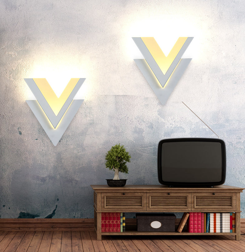 Personalized V-Shaped Wall Mounted Lamp Modern LED Sconce Light Fixture for Living Room Bedroom Clearhalo 'Wall Lamps & Sconces' 'Wall Lights' Lighting' 2627625