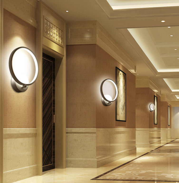 Contemporary LED Sconce Light Fixture Creative Metal Circle Shade Wall Lamp for Bedroom Clearhalo 'Wall Lamps & Sconces' 'Wall Lights' Lighting' 2627633