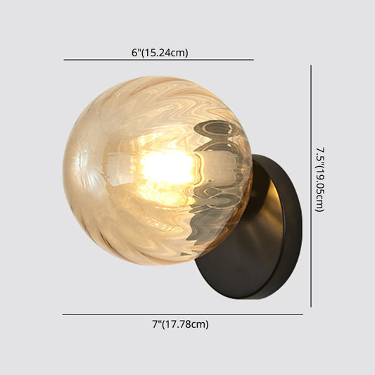 Modern Simplicity Wall Sconce 1 Light Metal Wall Lamp with Glass Ball Shade Clearhalo 'Wall Lamps & Sconces' 'Wall Lights' Lighting' 2627689