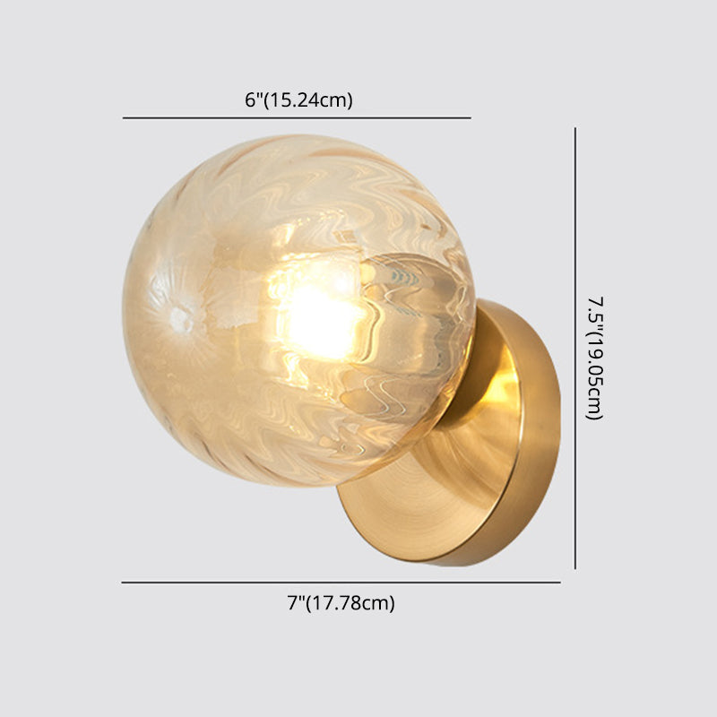 Modern Simplicity Wall Sconce 1 Light Metal Wall Lamp with Glass Ball Shade Clearhalo 'Wall Lamps & Sconces' 'Wall Lights' Lighting' 2627693