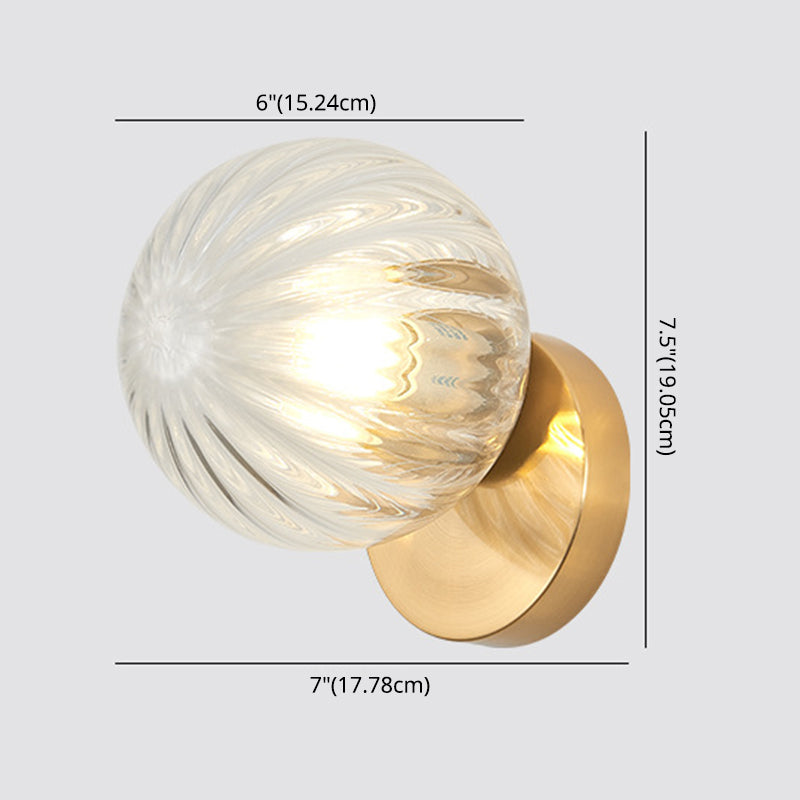 Modern Simplicity Wall Sconce 1 Light Metal Wall Lamp with Glass Ball Shade Clearhalo 'Wall Lamps & Sconces' 'Wall Lights' Lighting' 2627694