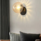 Modern Simplicity Wall Sconce 1 Light Metal Wall Lamp with Glass Ball Shade Clearhalo 'Wall Lamps & Sconces' 'Wall Lights' Lighting' 2627695