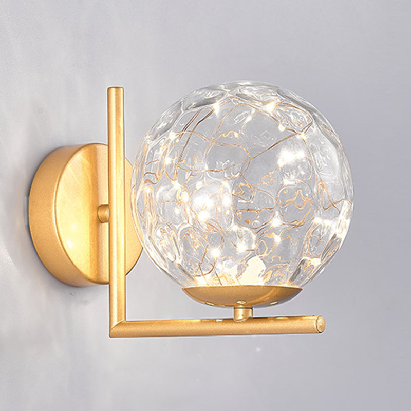 1 Head Ambient Lighting Wall Light Sconce Creative Star Light Wall Lamp for Bedroom Gold Clear Clearhalo 'Wall Lamps & Sconces' 'Wall Lights' Lighting' 2627706
