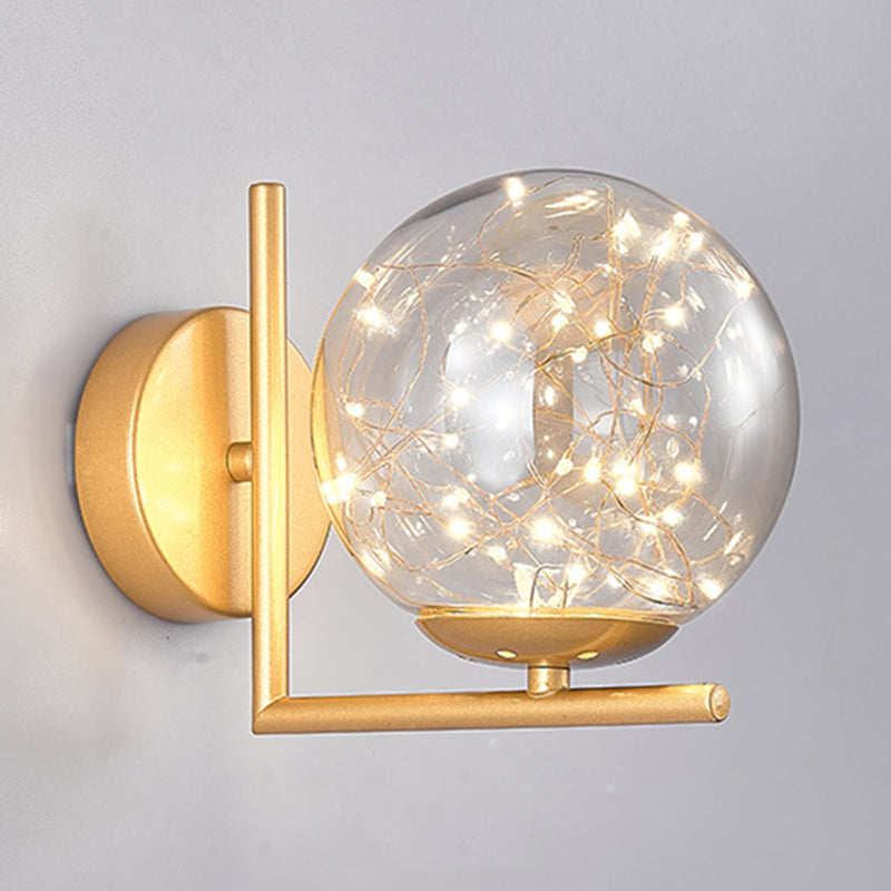 1 Head Ambient Lighting Wall Light Sconce Creative Star Light Wall Lamp for Bedroom Gold Cognac Clearhalo 'Wall Lamps & Sconces' 'Wall Lights' Lighting' 2627710