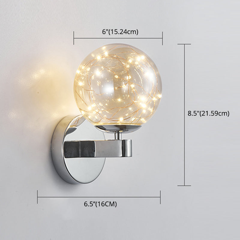 Nordic Modern Sconce Light Round Shape Star Wall Lamp for Bedroom Living Room Clearhalo 'Wall Lamps & Sconces' 'Wall Lights' Lighting' 2627724