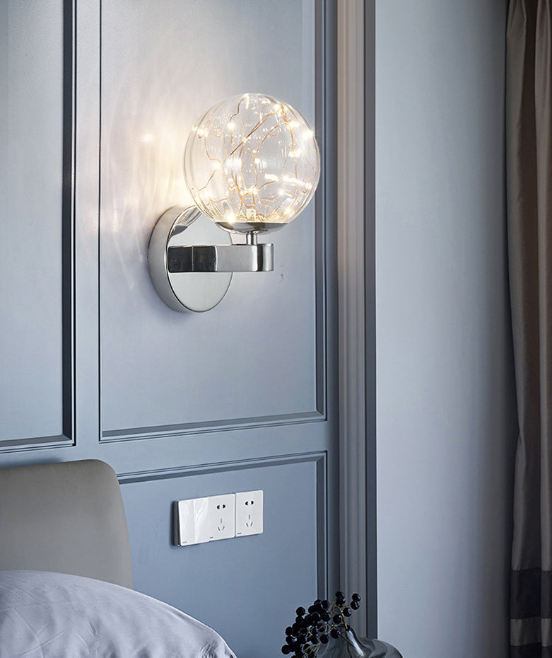 Nordic Modern Sconce Light Round Shape Star Wall Lamp for Bedroom Living Room Clearhalo 'Wall Lamps & Sconces' 'Wall Lights' Lighting' 2627729