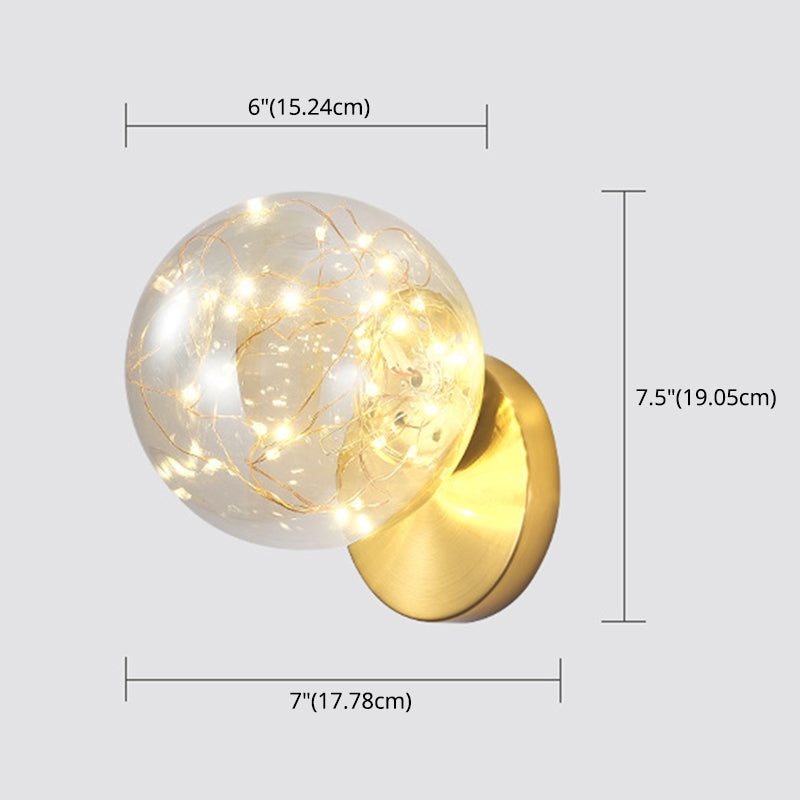 1 Light Glass Shade Wall Mount Light Fixture Creative Star Sconce Light for Bedside Clearhalo 'Wall Lamps & Sconces' 'Wall Lights' Lighting' 2627739