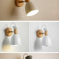 Nordic Macaroon Style Wall Sconce 1 Light Wood Armed Wall Mount Light in Metal Shade Clearhalo 'Wall Lamps & Sconces' 'Wall Lights' Lighting' 2627756