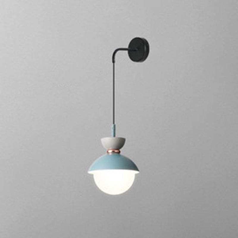 Macaroon Mini Wall Sconce Nordic Colorful Indoor Decoration Wall Lighting for Bedroom Corridor Blue Clearhalo 'Wall Lamps & Sconces' 'Wall Lights' Lighting' 2627800