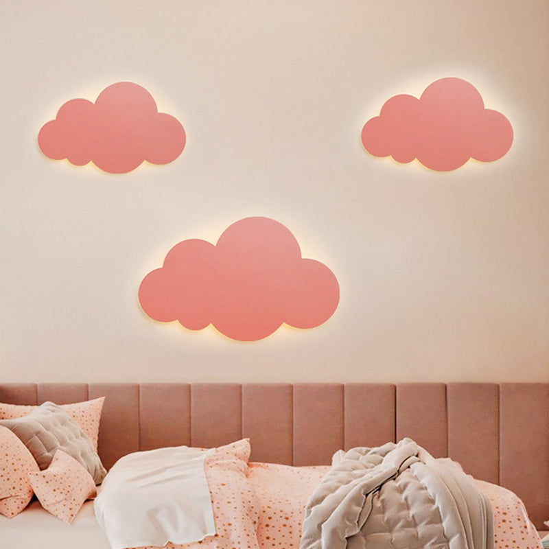 Cloud Shape Macaroon Wall Light Sconce Colorful Acrylic Shade Wall Lamp for Bedroom Clearhalo 'Wall Lamps & Sconces' 'Wall Lights' Lighting' 2627814