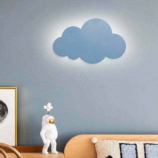 Cloud Shape Macaroon Wall Light Sconce Colorful Acrylic Shade Wall Lamp for Bedroom Clearhalo 'Wall Lamps & Sconces' 'Wall Lights' Lighting' 2627816