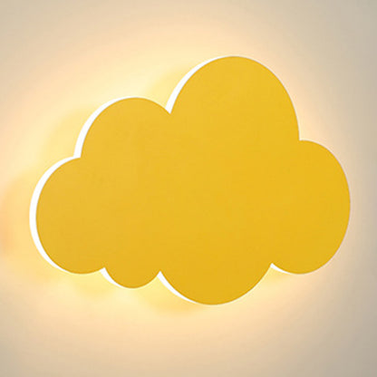 Cloud Shape Macaroon Wall Light Sconce Colorful Acrylic Shade Wall Lamp for Bedroom Yellow Clearhalo 'Wall Lamps & Sconces' 'Wall Lights' Lighting' 2627817