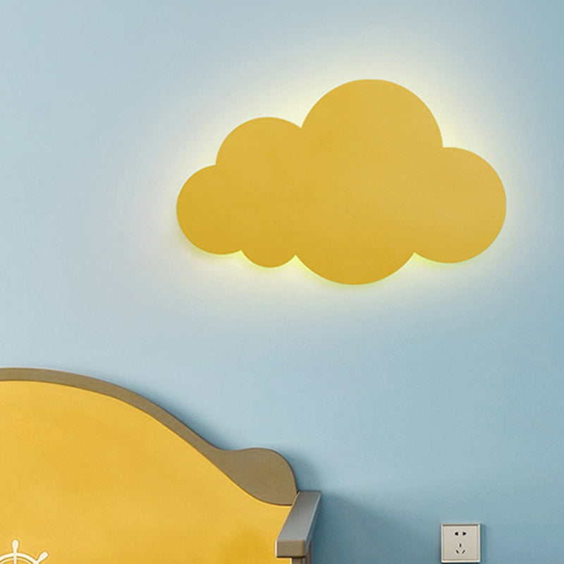 Cloud Shape Macaroon Wall Light Sconce Colorful Acrylic Shade Wall Lamp for Bedroom Clearhalo 'Wall Lamps & Sconces' 'Wall Lights' Lighting' 2627818
