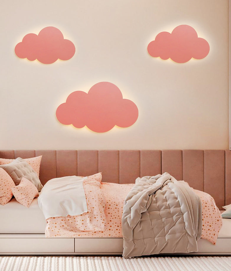 Cloud Shape Macaroon Wall Light Sconce Colorful Acrylic Shade Wall Lamp for Bedroom Clearhalo 'Wall Lamps & Sconces' 'Wall Lights' Lighting' 2627823