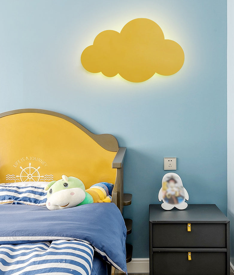 Cloud Shape Macaroon Wall Light Sconce Colorful Acrylic Shade Wall Lamp for Bedroom Clearhalo 'Wall Lamps & Sconces' 'Wall Lights' Lighting' 2627824