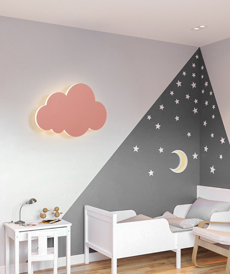 Cloud Shape Macaroon Wall Light Sconce Colorful Acrylic Shade Wall Lamp for Bedroom Clearhalo 'Wall Lamps & Sconces' 'Wall Lights' Lighting' 2627825