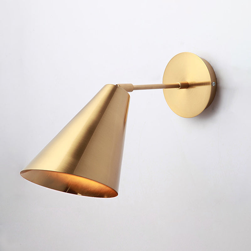 Postmodern Personality Wall Mounted Light Fixture 1 Head Metal Wall Light Sconces for Bedroom Gold Tapered Clearhalo 'Wall Lamps & Sconces' 'Wall Lights' Lighting' 2627867