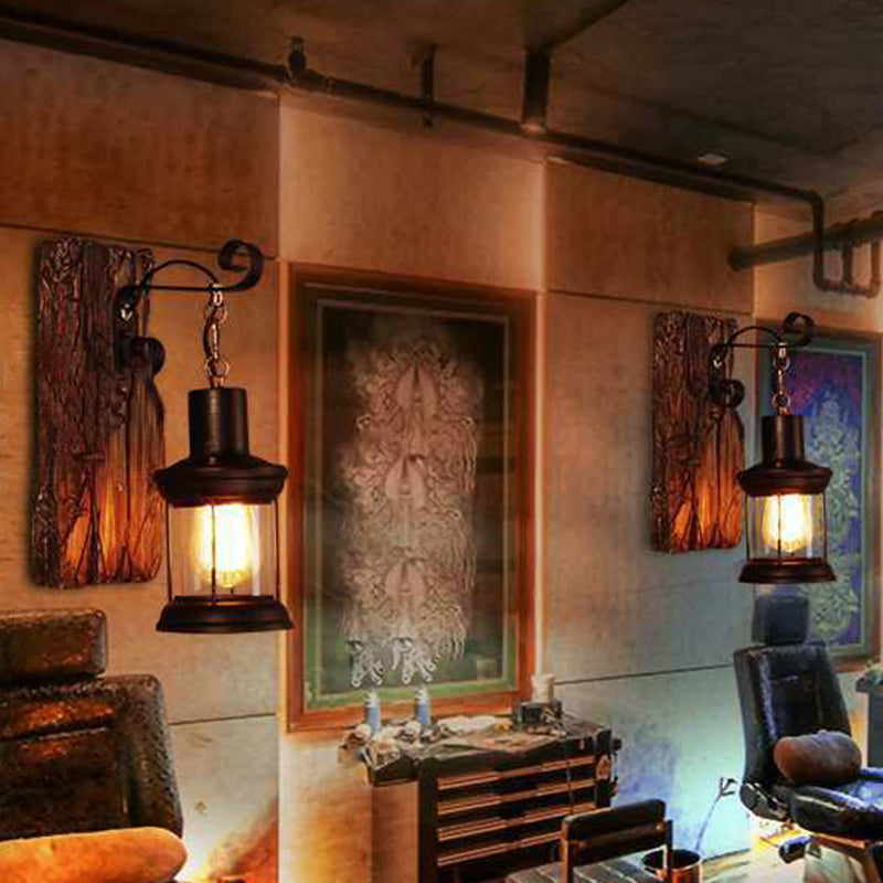 Loft Industrial Style Wall Mounted Light Wooden Wall Lighting Ideas for Corridor Restaurant Clearhalo 'Wall Lamps & Sconces' 'Wall Lights' Lighting' 2627881