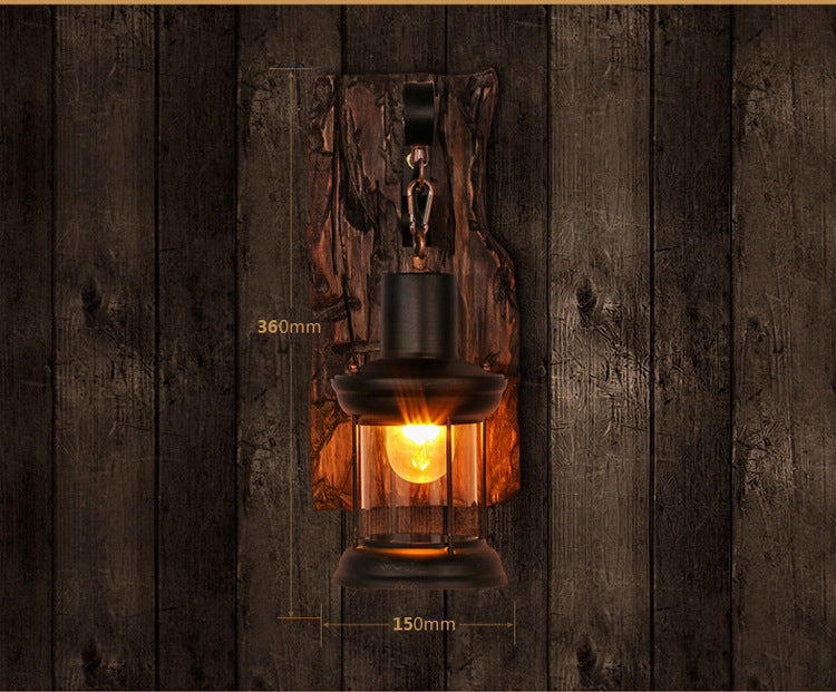 Loft Industrial Style Wall Mounted Light Wooden Wall Lighting Ideas for Corridor Restaurant Clearhalo 'Wall Lamps & Sconces' 'Wall Lights' Lighting' 2627885