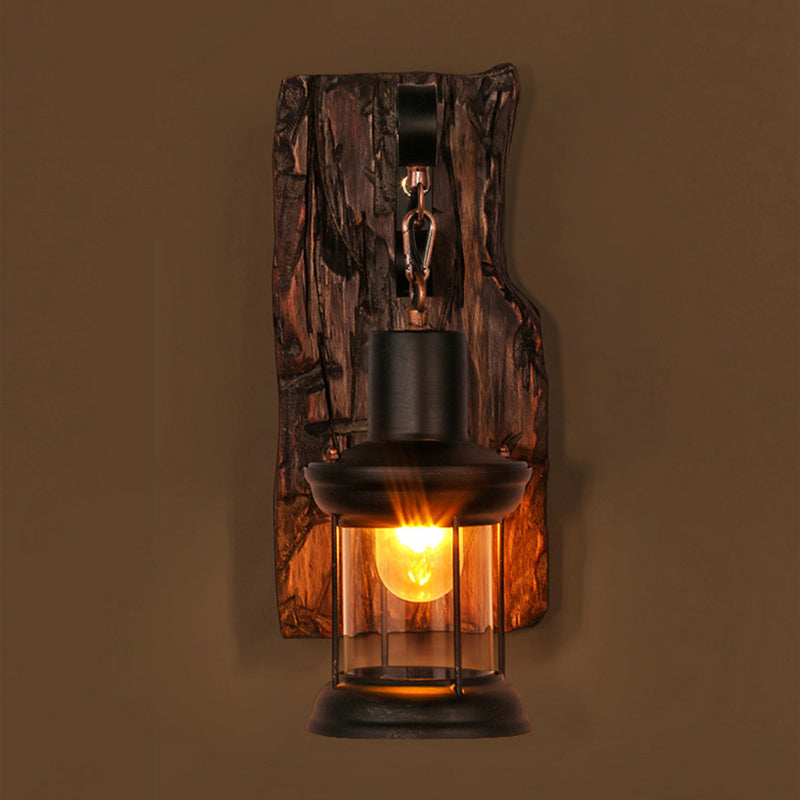 Loft Industrial Style Wall Mounted Light Wooden Wall Lighting Ideas for Corridor Restaurant Clearhalo 'Wall Lamps & Sconces' 'Wall Lights' Lighting' 2627886