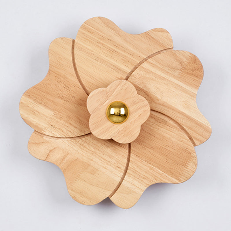Flower Shape Wooden Sconce Light Chinese Style Wall Lighting Ideas for Bedroom Tearoom Clearhalo 'Wall Lamps & Sconces' 'Wall Lights' Lighting' 2627924