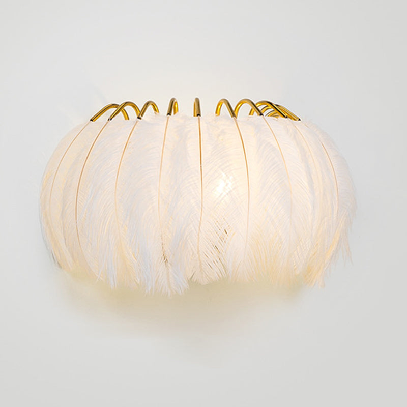 Nordic Feather Wall Sconce Light Ambient Lighting Sconce Light Fixture for Bedroom White Clearhalo 'Wall Lamps & Sconces' 'Wall Lights' Lighting' 2627959