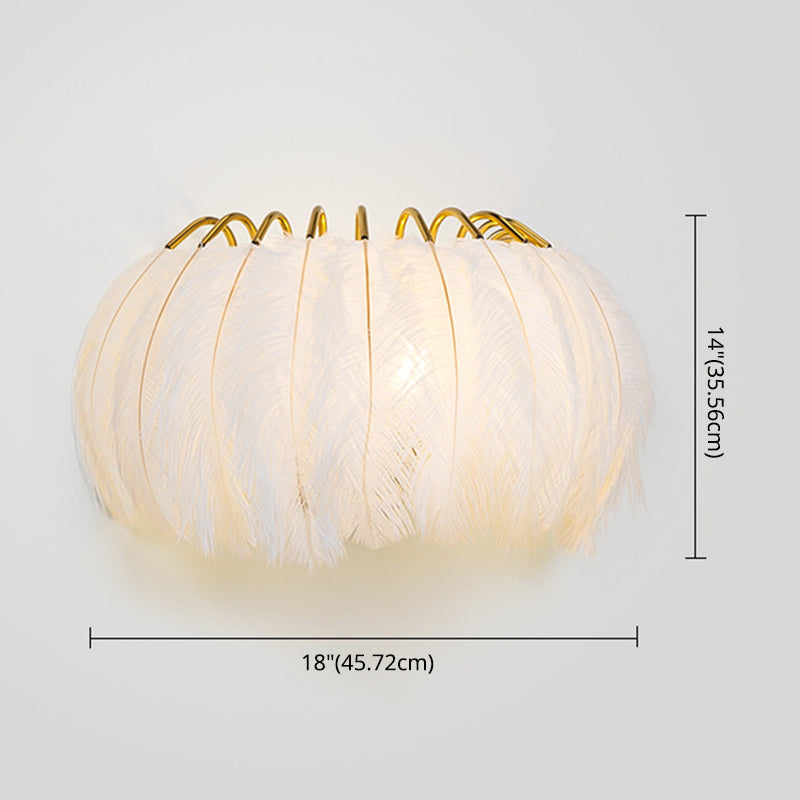 Nordic Feather Wall Sconce Light Ambient Lighting Sconce Light Fixture for Bedroom Clearhalo 'Wall Lamps & Sconces' 'Wall Lights' Lighting' 2627965