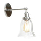Transparent Glass Shade Sconce Light Single Light Indoor Decoration Wall Mount Fixture Chrome Bell Clearhalo 'Wall Lamps & Sconces' 'Wall Lights' Lighting' 2628037