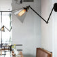 Swing Arm Wall Lamp Industrial Style Indoor Sconce Light with Conical Glass Shade Clearhalo 'Wall Lamps & Sconces' 'Wall Lights' Lighting' 2628068