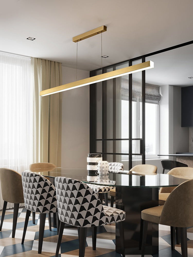 Rectangular Diner LED Suspension Lamp Metal Minimalist Linear Island Light Fixture Clearhalo 'Ceiling Lights' 'Island Lights' 'Lighting' 2628090