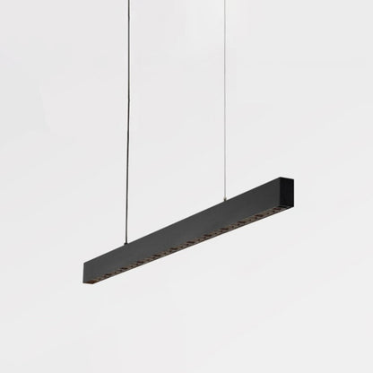 Matte Black Rectangular Island Lighting Simplicity Metal LED Hanging Light for Dining Room Black A Clearhalo 'Ceiling Lights' 'Island Lights' 'Lighting' 2628093