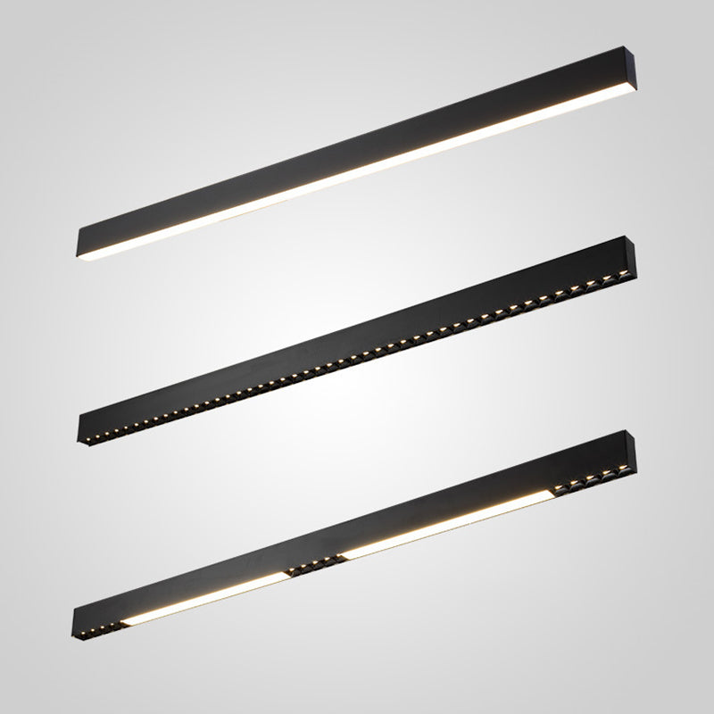 Matte Black Rectangular Island Lighting Simplicity Metal LED Hanging Light for Dining Room Clearhalo 'Ceiling Lights' 'Island Lights' 'Lighting' 2628095