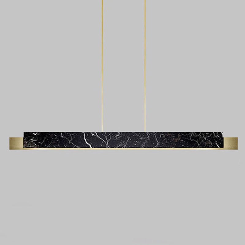 Marble Rectangular Island Light Minimalist LED Suspension Lighting Fixture for Diner Clearhalo 'Ceiling Lights' 'Island Lights' 'Lighting' 2628127