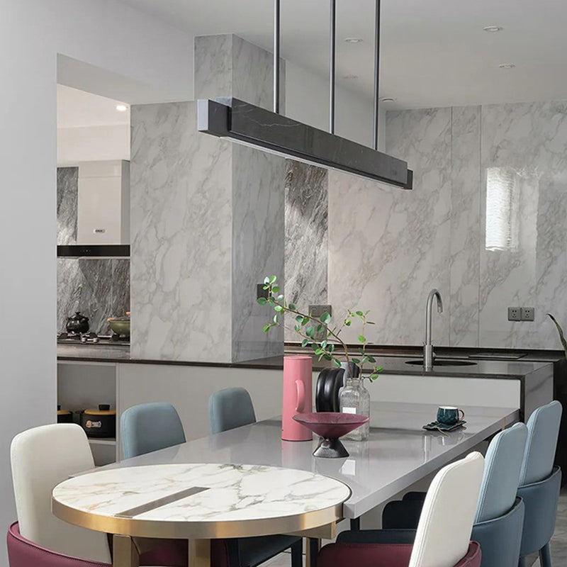 Marble Rectangular Island Light Minimalist LED Suspension Lighting Fixture for Diner Clearhalo 'Ceiling Lights' 'Island Lights' 'Lighting' 2628130