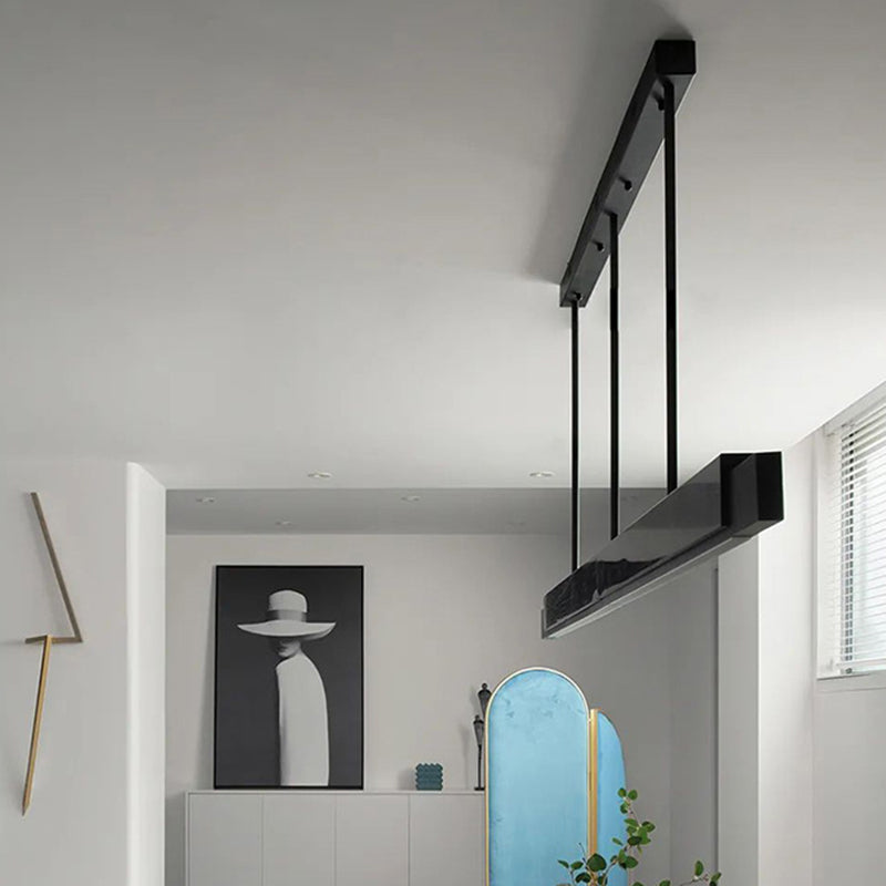 Marble Rectangular Island Light Minimalist LED Suspension Lighting Fixture for Diner Clearhalo 'Ceiling Lights' 'Island Lights' 'Lighting' 2628131