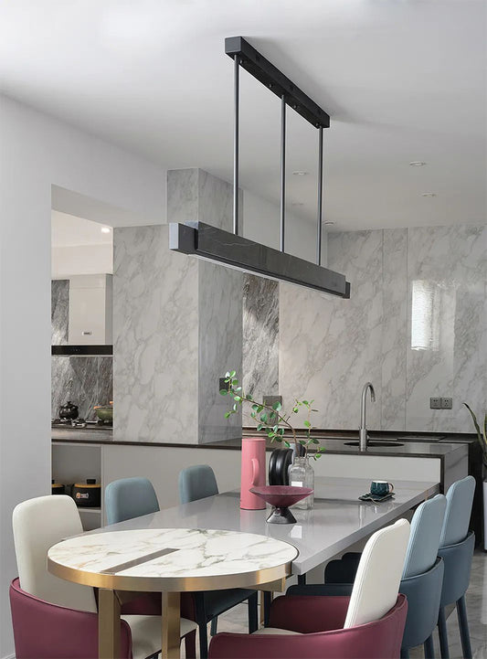 Marble Rectangular Island Light Minimalist LED Suspension Lighting Fixture for Diner Clearhalo 'Ceiling Lights' 'Island Lights' 'Lighting' 2628135