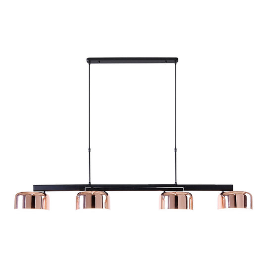 4-Light Diner Island Lamp Nordic LED Hanging Light Fixture with Drum Acrylic Shade Clearhalo 'Ceiling Lights' 'Island Lights' 'Lighting' 2628163