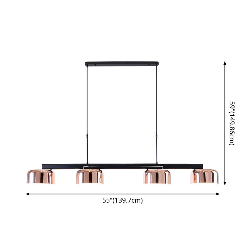 4-Light Diner Island Lamp Nordic LED Hanging Light Fixture with Drum Acrylic Shade Clearhalo 'Ceiling Lights' 'Island Lights' 'Lighting' 2628164