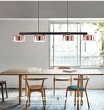 4-Light Diner Island Lamp Nordic LED Hanging Light Fixture with Drum Acrylic Shade Clearhalo 'Ceiling Lights' 'Island Lights' 'Lighting' 2628167