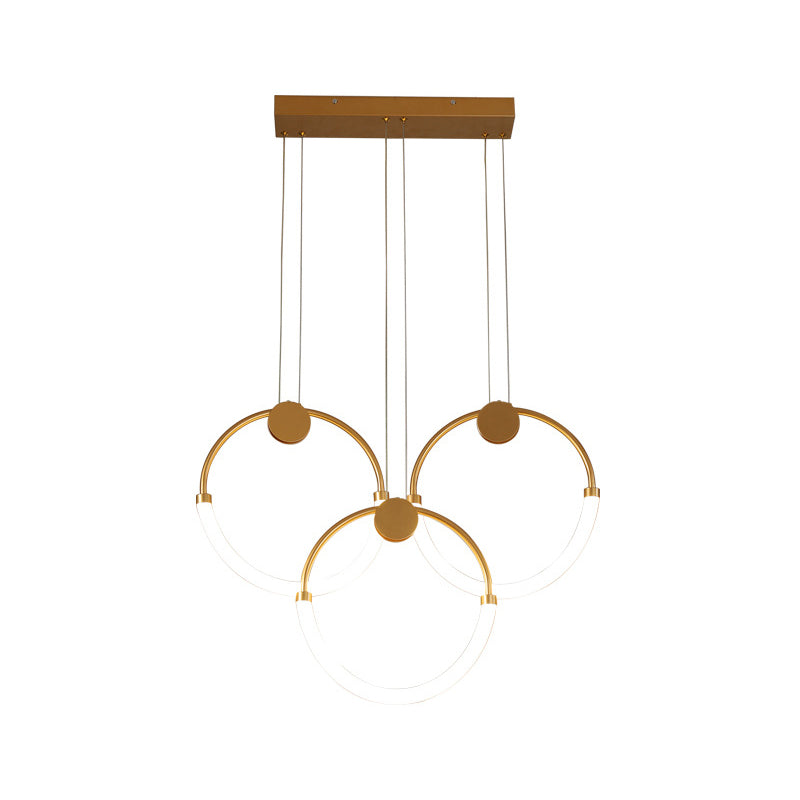 Minimalistic Ring Pendant Lighting Acrylic Living Room LED Island Ceiling Light in Gold Clearhalo 'Ceiling Lights' 'Island Lights' 'Lighting' 2628176