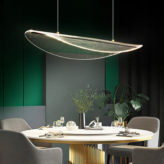 Clear Leaf Shaped Island Light Simplicity Acrylic LED Suspension Light for Dining Room Clear 31.5" Clearhalo 'Ceiling Lights' 'Island Lights' 'Lighting' 2628182